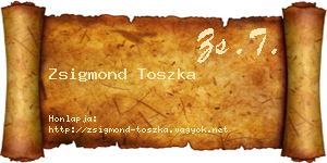 Zsigmond Toszka névjegykártya